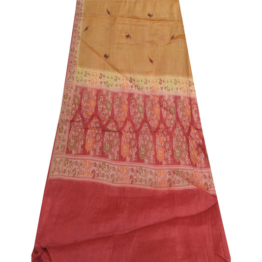 Sanskriti Vintage Long Dupatta/Stole Pure Silk Woven/Embroidered Scarf Wrap Veil