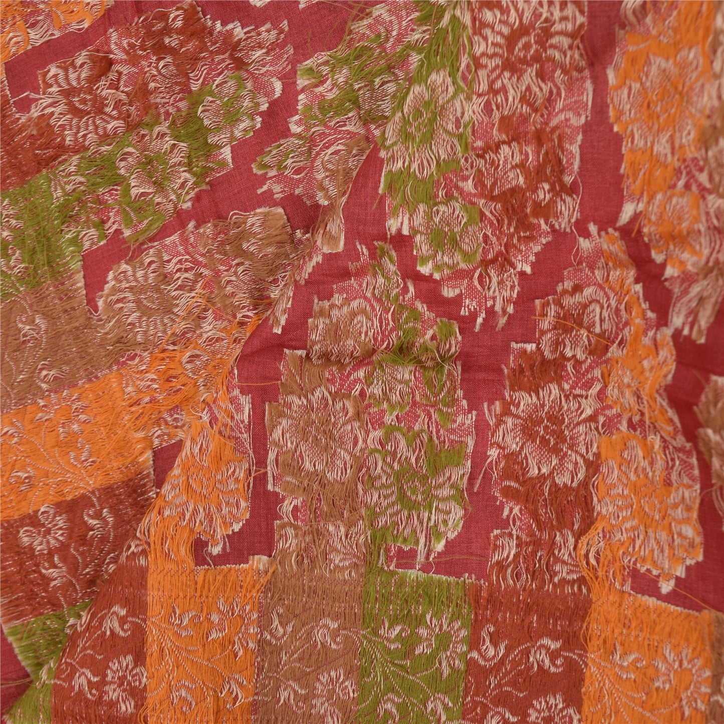 Sanskriti Vintage Long Dupatta/Stole Pure Silk Woven/Embroidered Scarf Wrap Veil