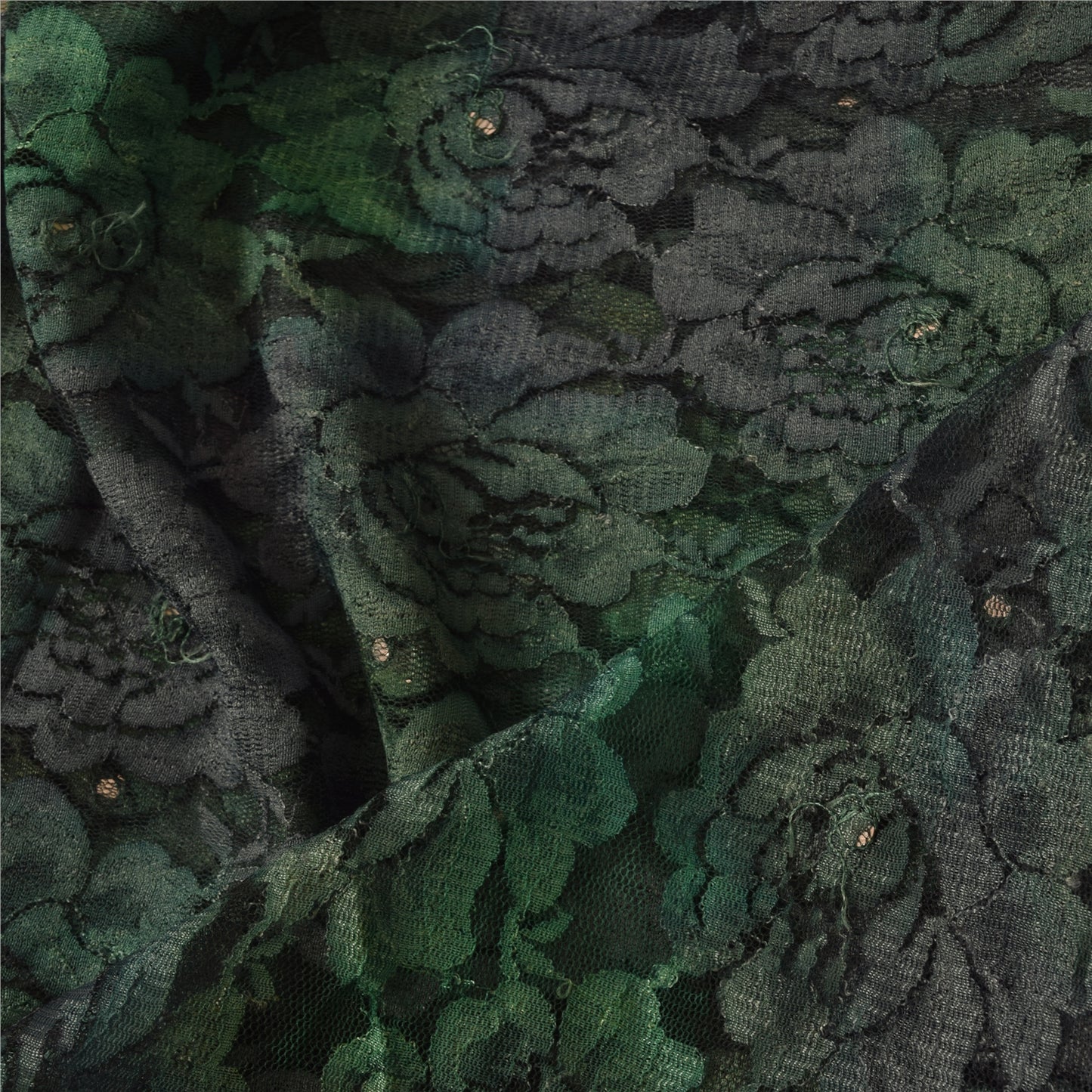 Sanskriti Vintage Long Dupatta/Stole Net Woven Embroidered Green Wrap Scarf Veil