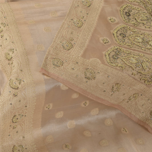 Sanskriti Vintage Mauve Dupatta Lang Stola Kunstsilke Håndperlet Etnisk Wrap Slør