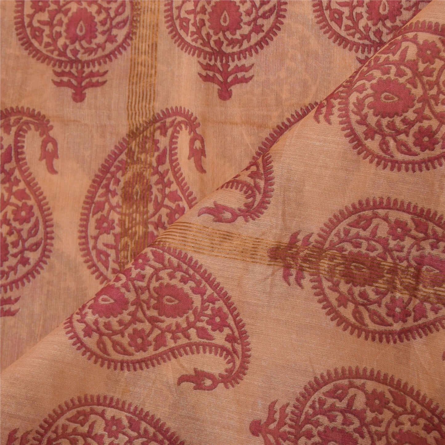 Sanskriti Vintage Pink Dupatta Long Stole Pure Cotton Printed Premium Wrap Veil