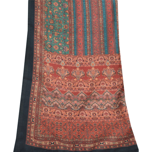 Sanskriti Vintage Rød Dupatta Lange Stole Kunstsilke Trykte Premium Wrap Halstørklæder