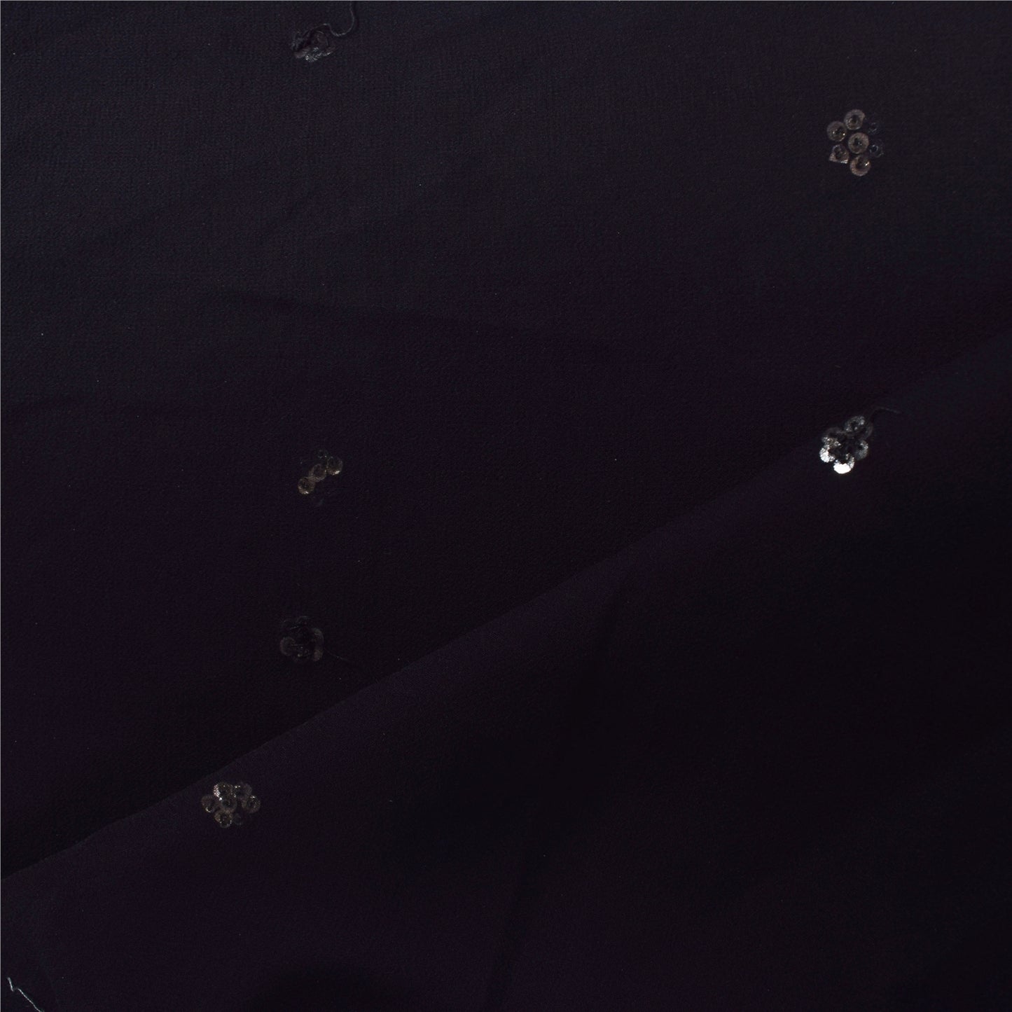 Sanskriti Vintage Black Dupatta Long Stole Pure Georgette Hand Beaded Wrap Veil