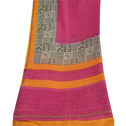 Sanskriti Vintage Pink Dupatta Long Stole Pure Cotton Printed Premiu Wrap Hijab