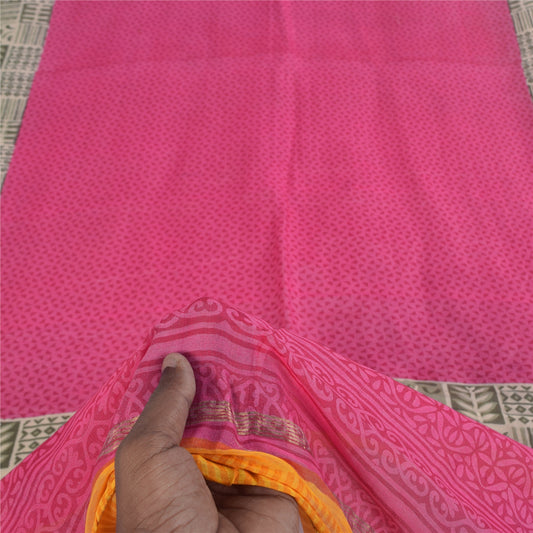 Sanskriti Vintage Pink Dupatta Long Stole Pure Cotton Printed Premiu Wrap Hijab