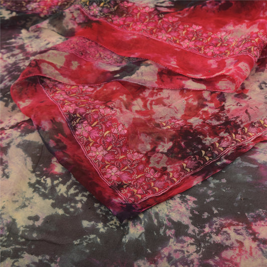 Sanskriti Vintage Mutli Dupatta Long Stole Pure Georgette Embroider Tie&dye Veil