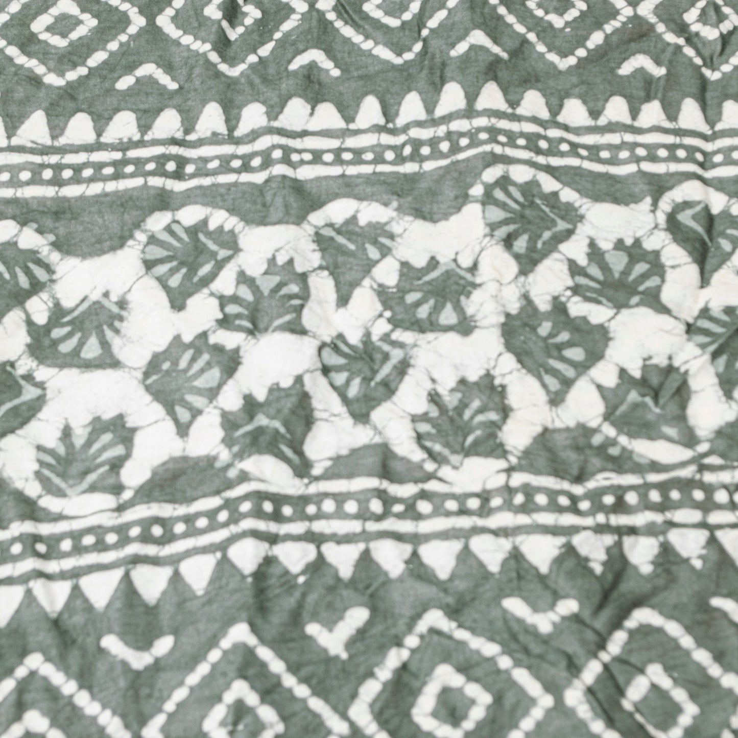 Sanskriti Vintage Gray Dupatta/Stole Cotton Silk BatiK Work Rajasthan Neck Veil