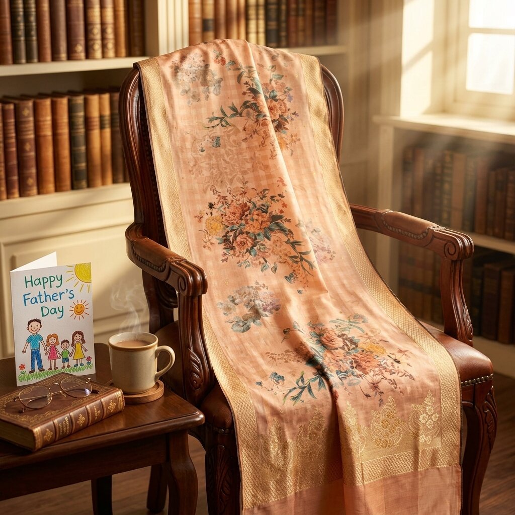 Sanskriti Vintage Cream Blend Silk Dupatta/Stole Digital Print-Woven FashionVeil