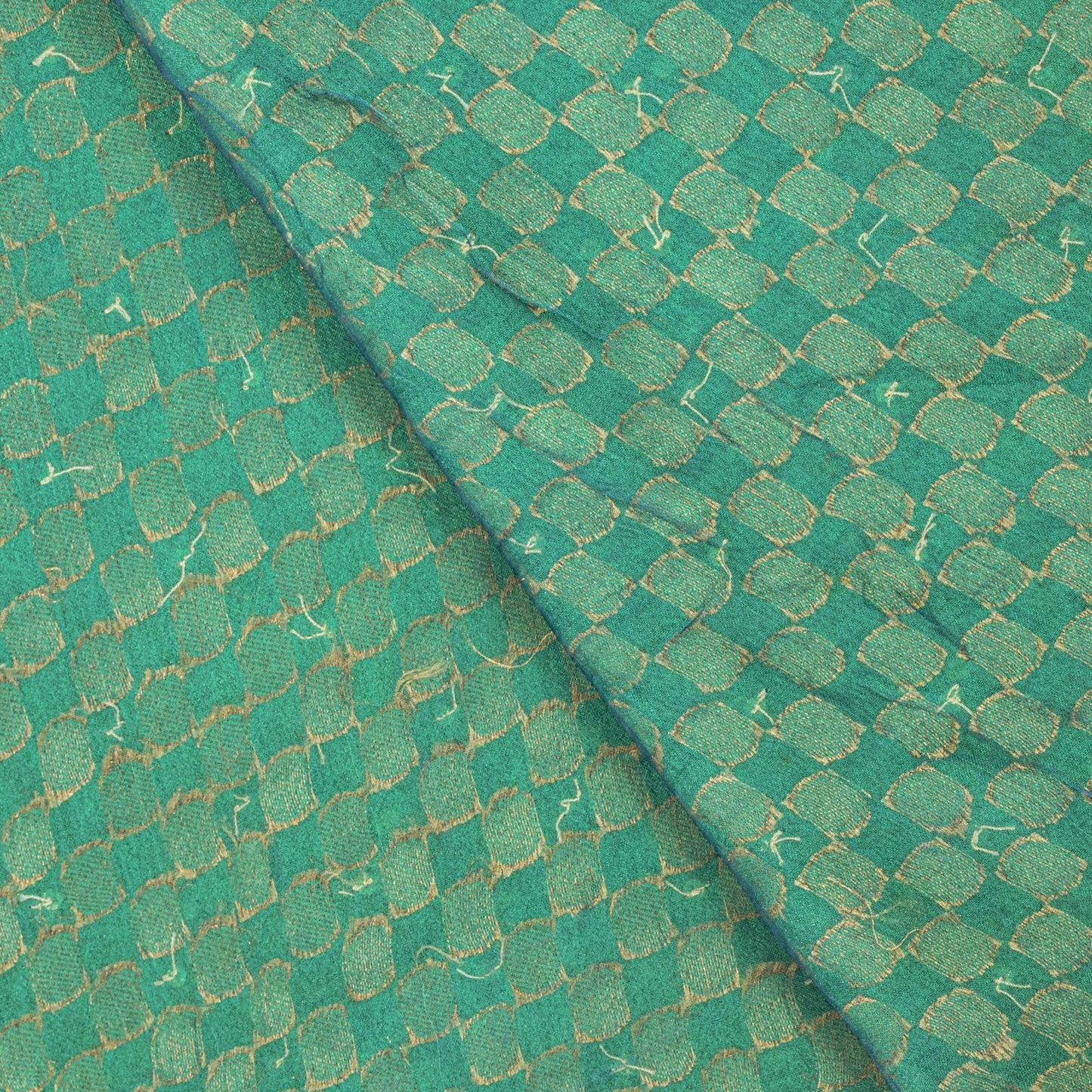 Sanskriti Vintage Green Pure Crepe Dupatta/Stole Hand Embroidery Zari-Woven Veil