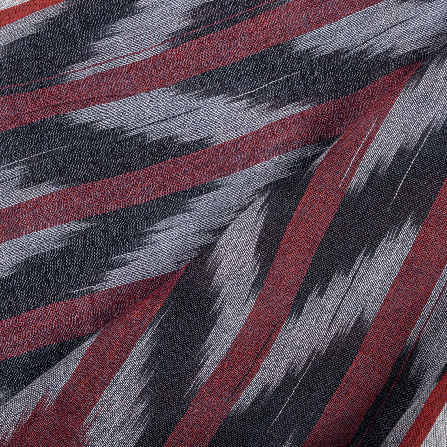 Sanskriti Vintage Dupatta/Stole Maroon Pure Cotton Ikat Hand Woven Sambhalpuri