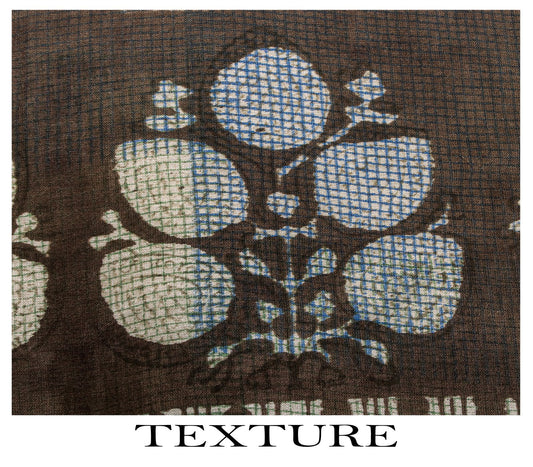 Sanskriti Vintage Dupatta/Stole Gray Pure Cotton Dabu Hand Block Printed Floral