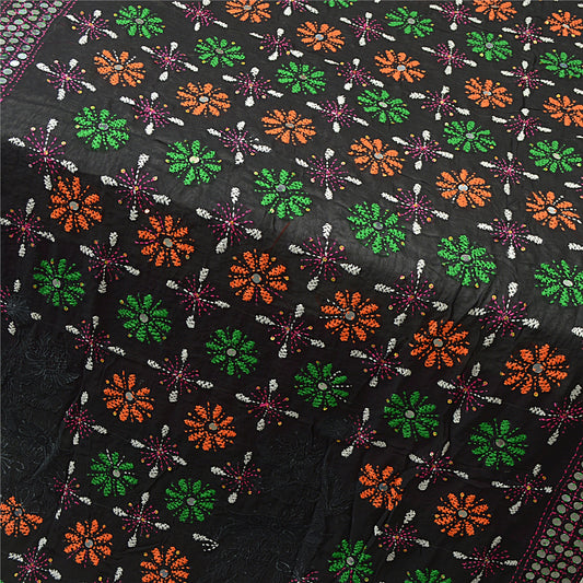 Sanskriti Vintage Dupatta Long Stole OOAK Hand Embroidered Phulkari Scarves Wrap