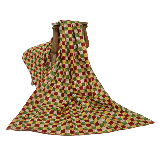 Sanskriti Vintage Hand Embroidered Pure Cotton Dupatta Bagh Phulkari Wrap Stole