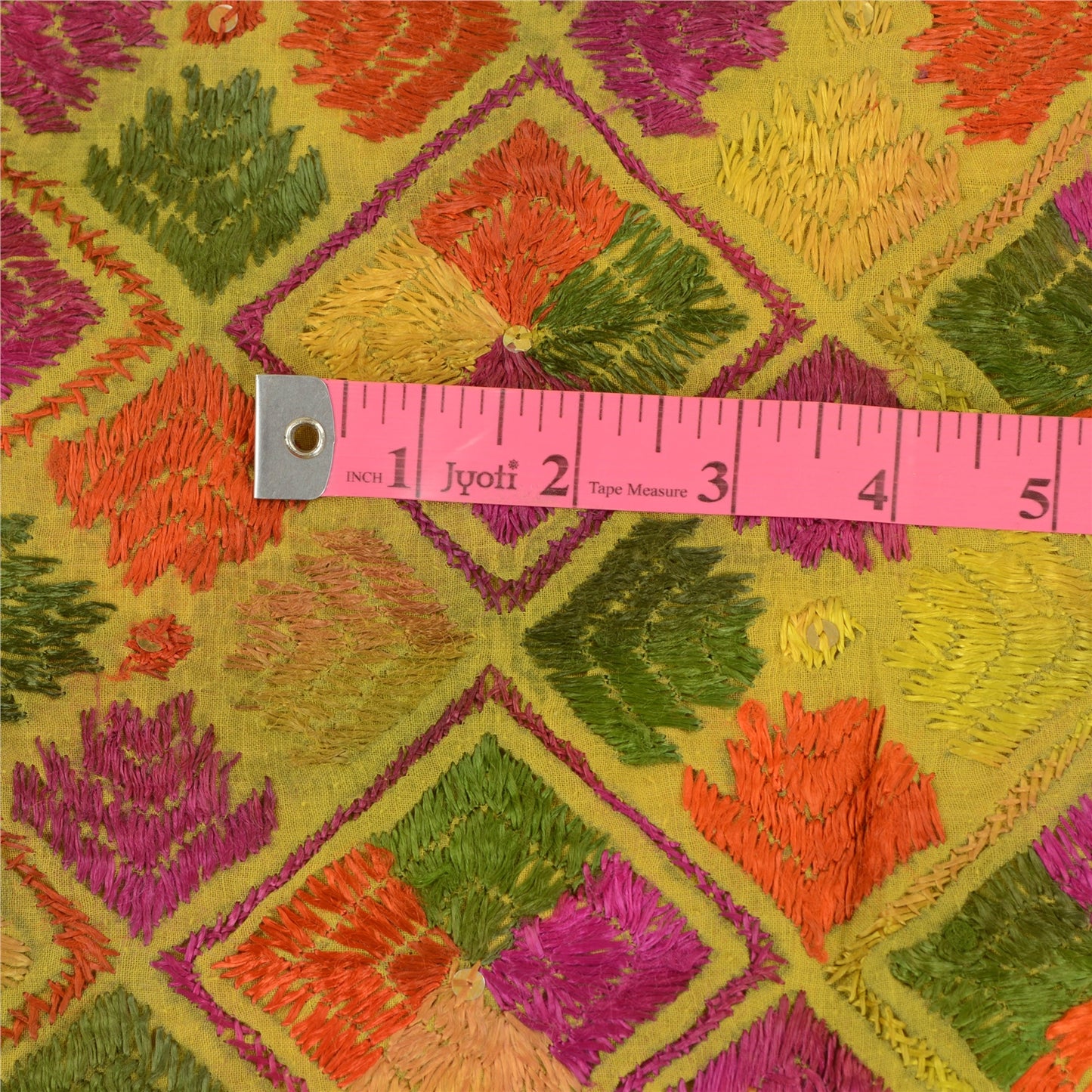 Sanskriti Vintage Green Dupatta Pure Cotton Handmade OOAK Bagh Phulkari Stole