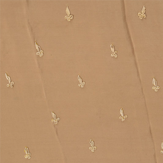 Sanskriti Vintage Brown Dupatta Pure Crepe Silk Hand Embroidered Zardozi Stole