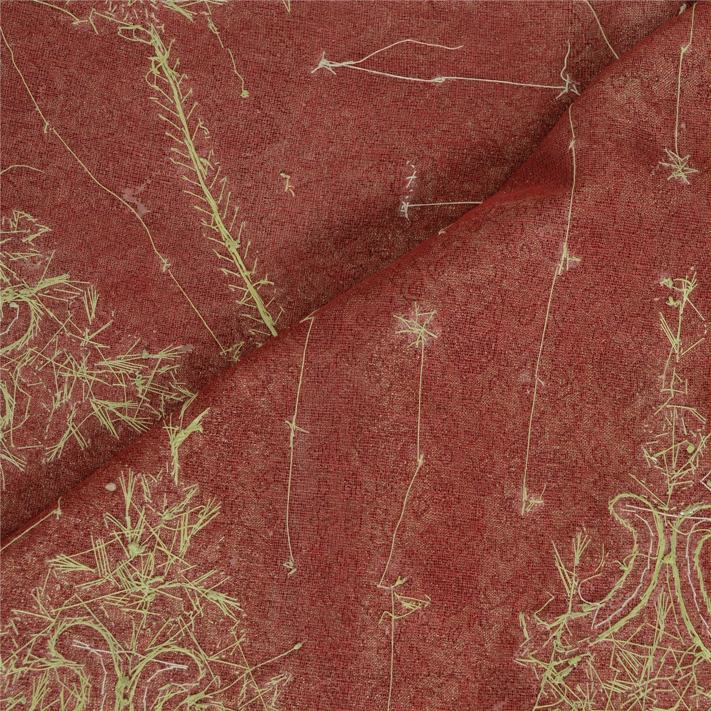 Sanskriti Vintage Dupatta Tissue Brown Hand Beaded Zardozi Work Wedding Stole