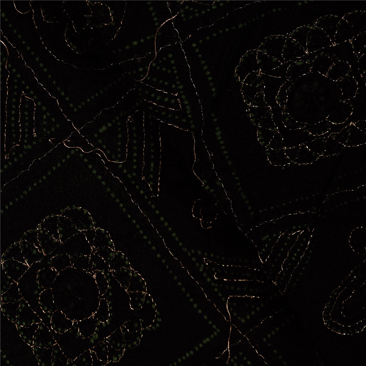 Sanskriti Vintage Black Dupatta Long Stole Pure Silk Hand Beaded Printed Scarves