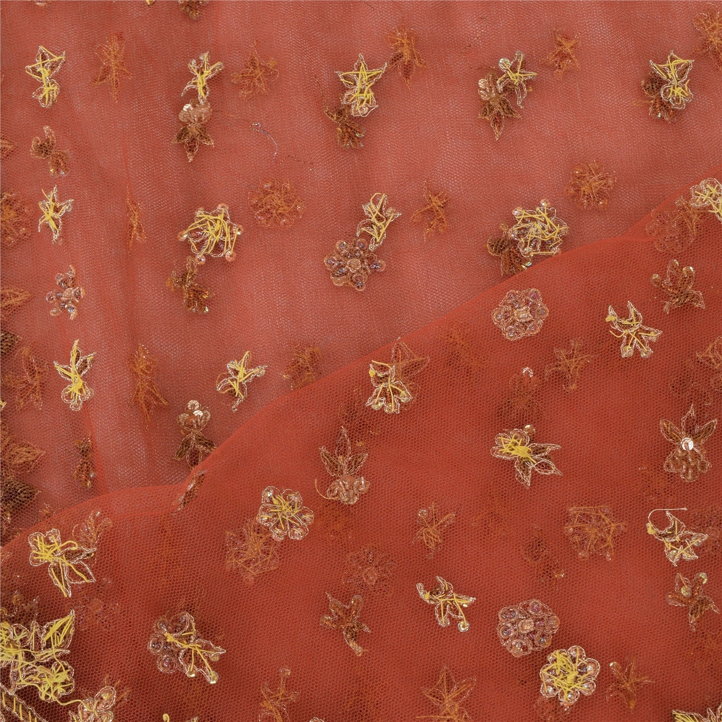 Sanskriti Vintage Red Dupatta Long Stole Pure Silk Hand Beaded Premium Wrap Veil