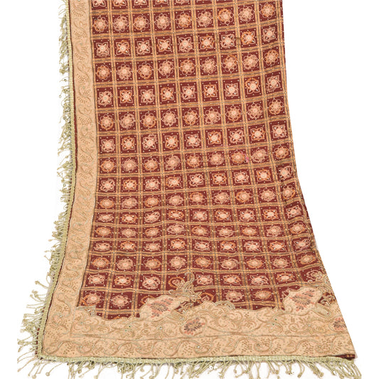 Sanskriti Vintage Red Dupatta Long Stole Pure Cotton Gharchola Bandhani Scarves