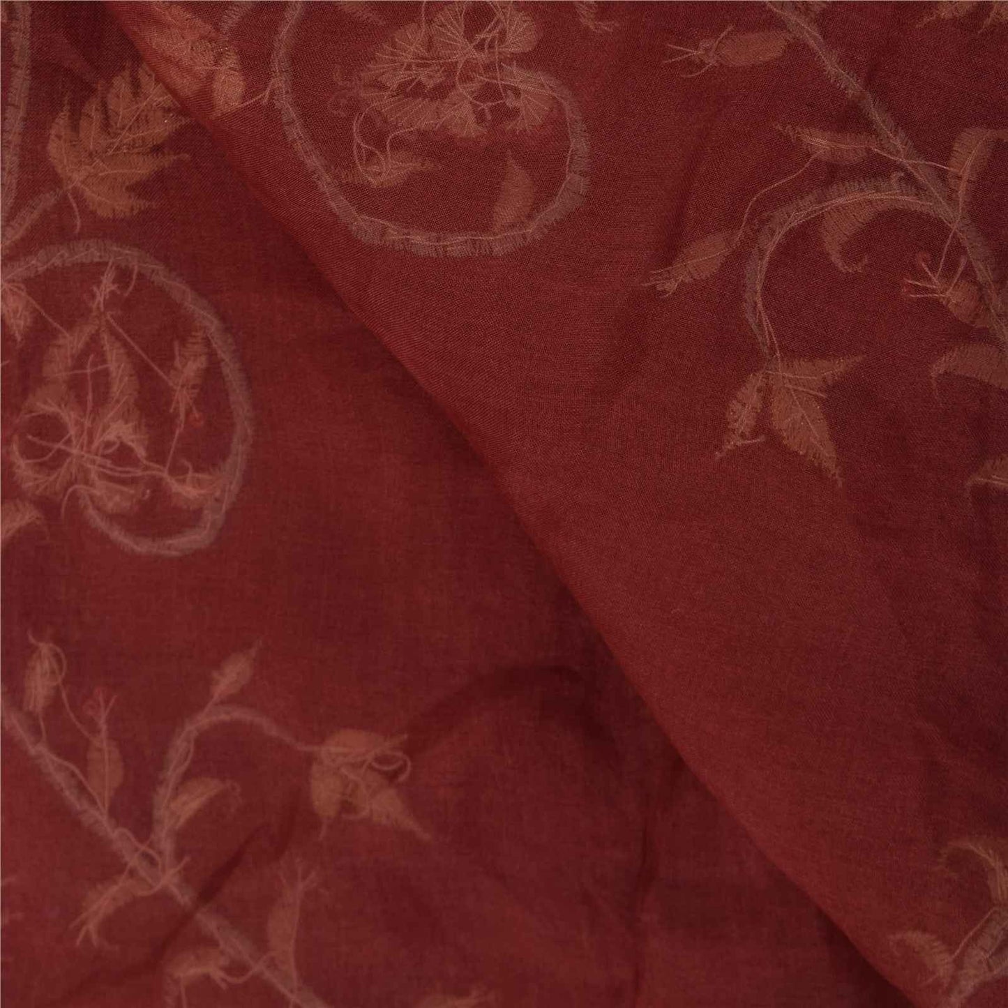 Sanskriti Vintage Indian Red Dupatta Long Stole Pure Organza Hand Beaded Scarves