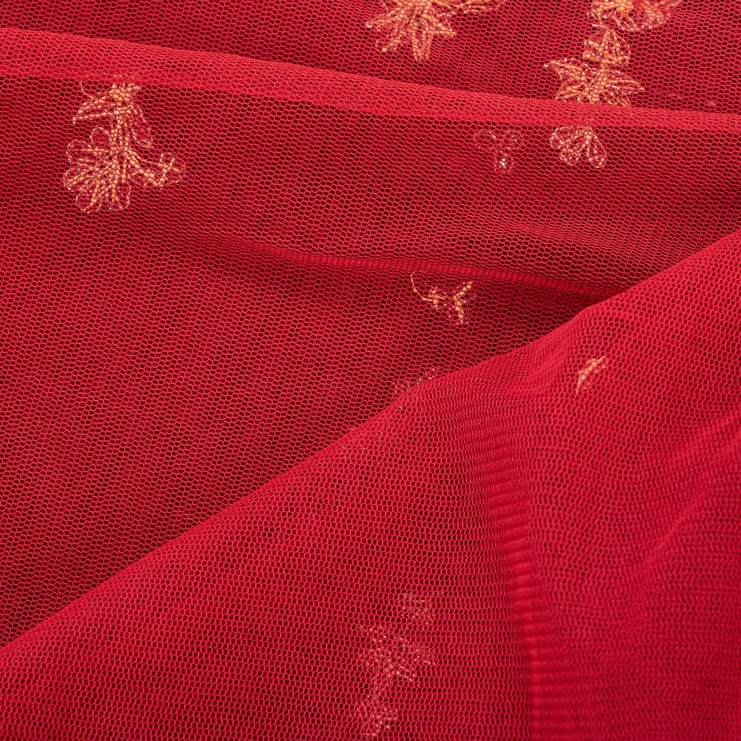 Sanskriti Vintage Red Net Dupatta Long Stole Hand Embroidery Zardozi Wedding Vei