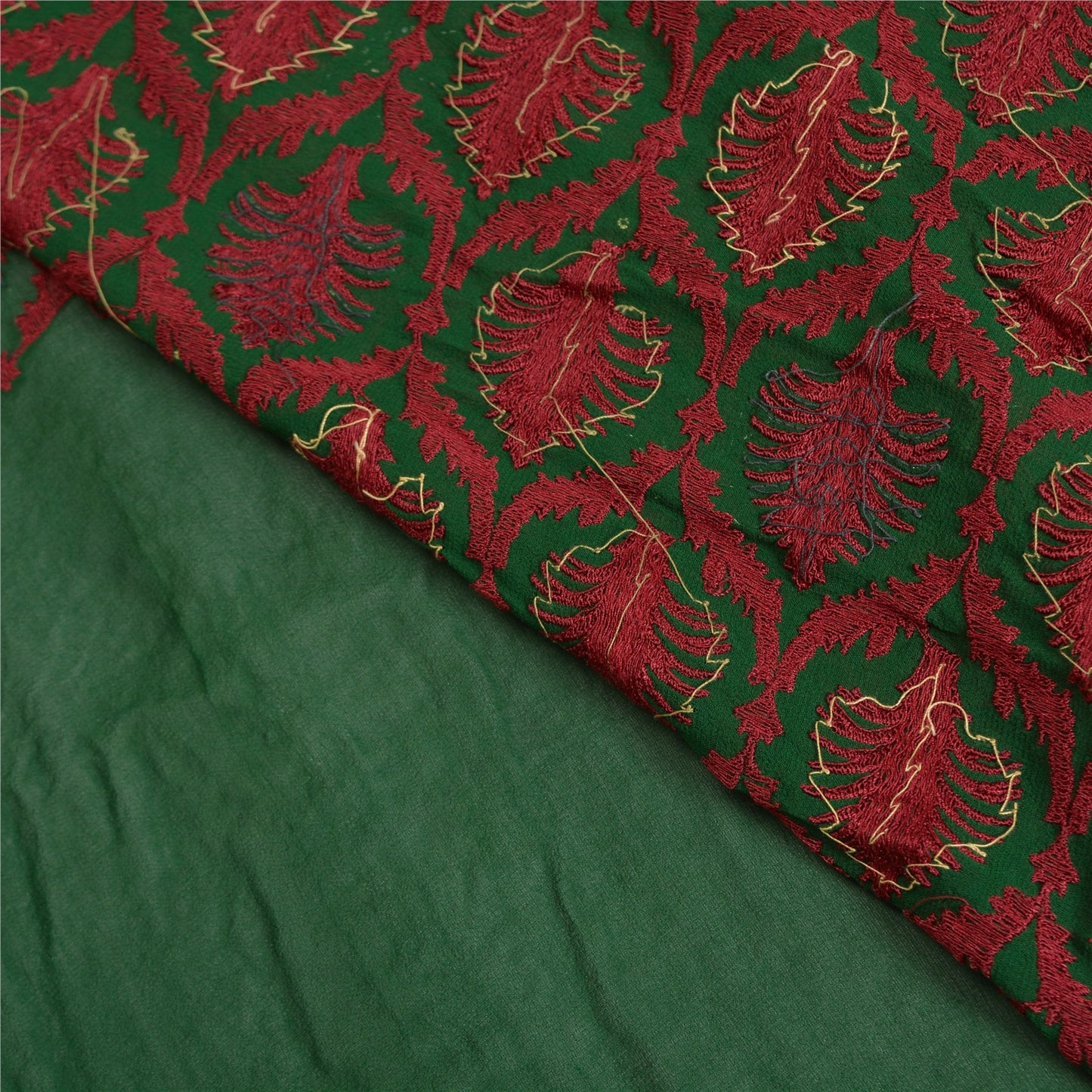 Sanskriti Vintage Green Bollywood Sarees Handmade Pure Georgette Silk Party Sari