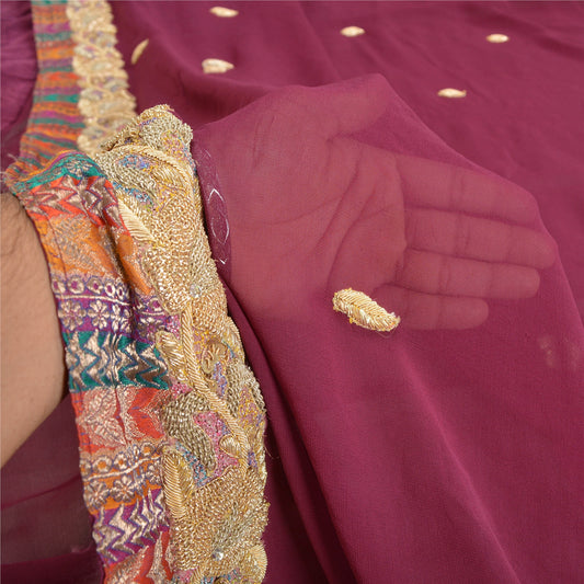 Sanskriti Vintage Saree Pure Georgette Silk Pre Stitched Lehenga Party Sari