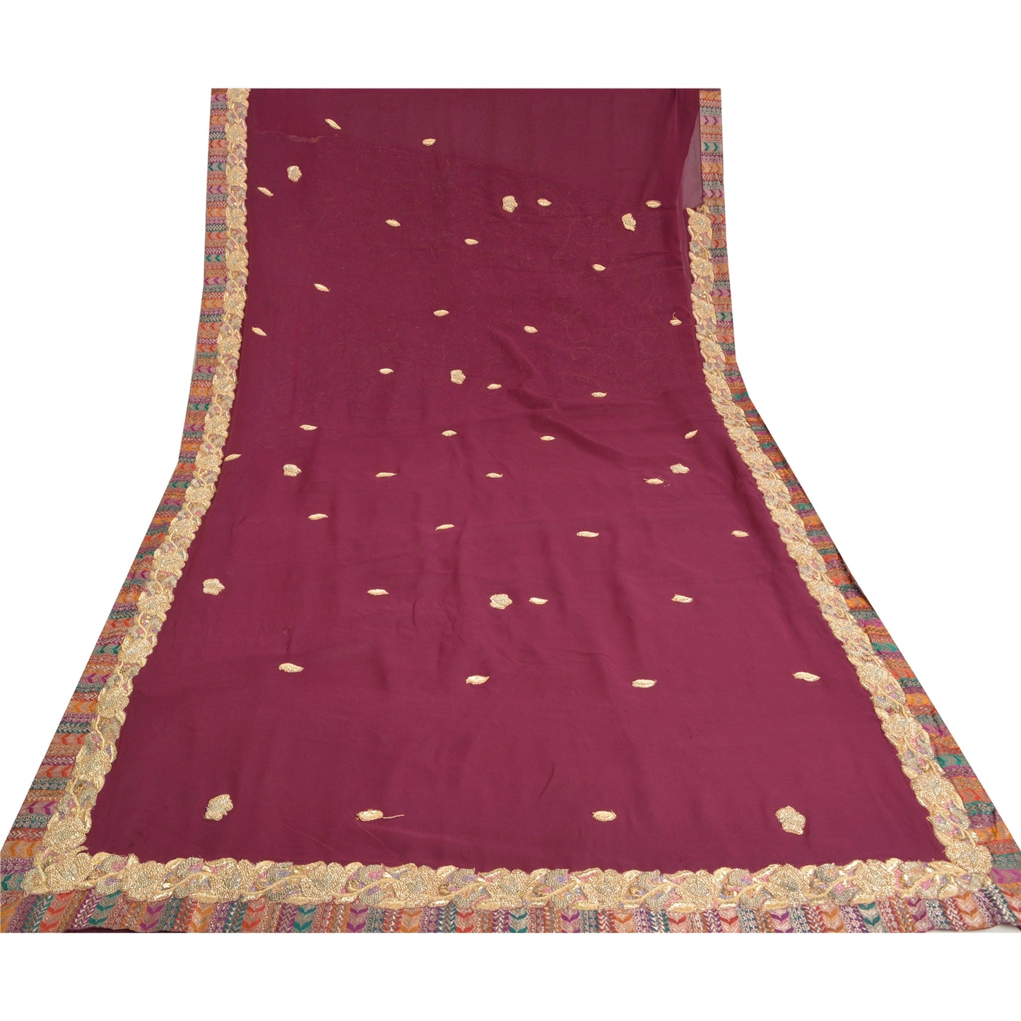 Sanskriti Vintage Saree Pure Georgette Silk Pre Stitched Lehenga Party Sari