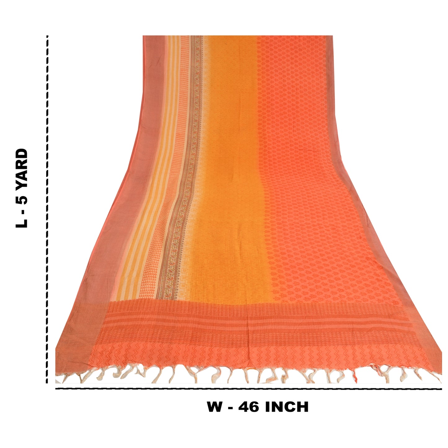 Sanskriti vintage Peach Sarees 100% Pure Woollen Block Print Woven Sustainable Fabric Sari