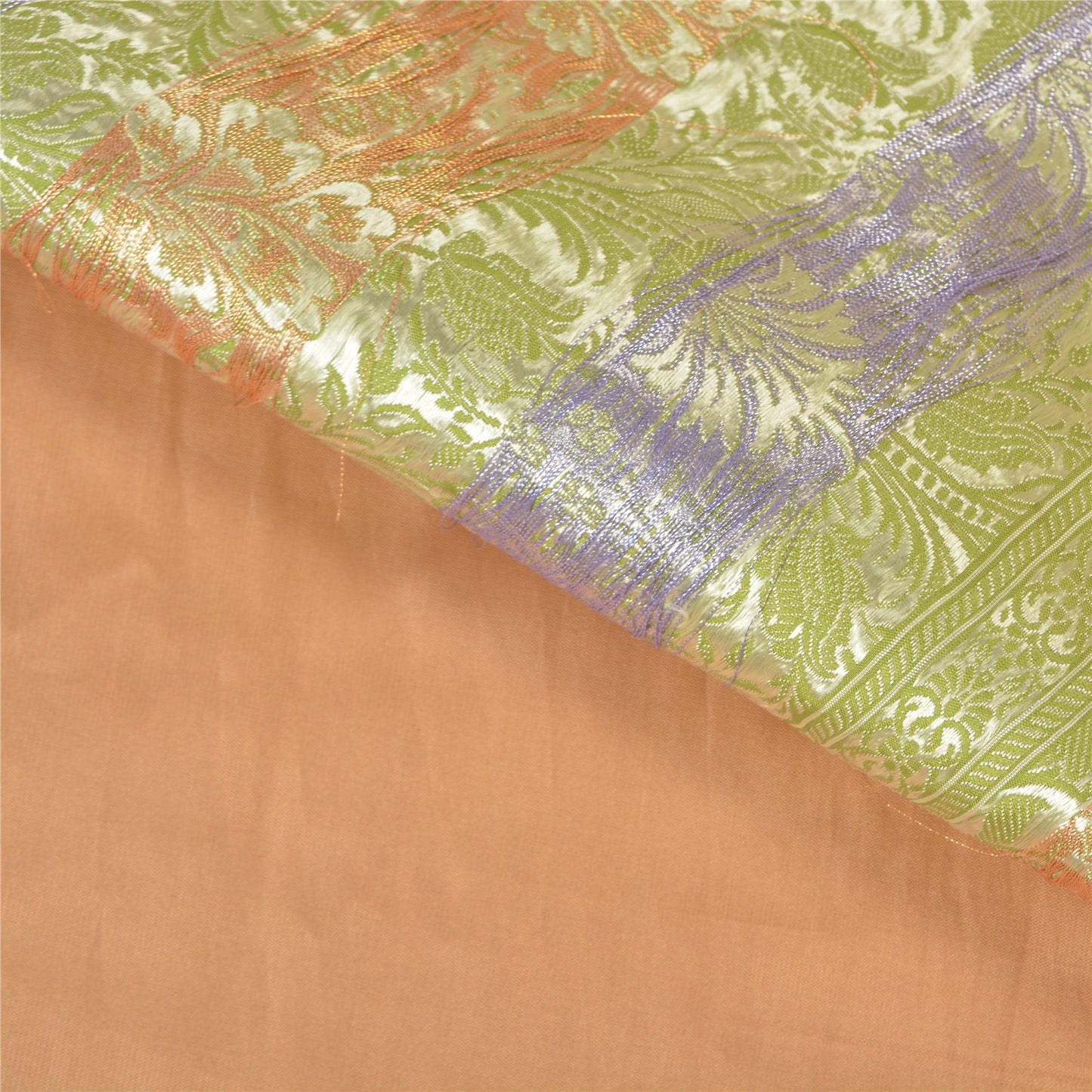 Sanskriti Vintage Green Indian Sarees Satin Woven Party Sari 5 Yard Fabric