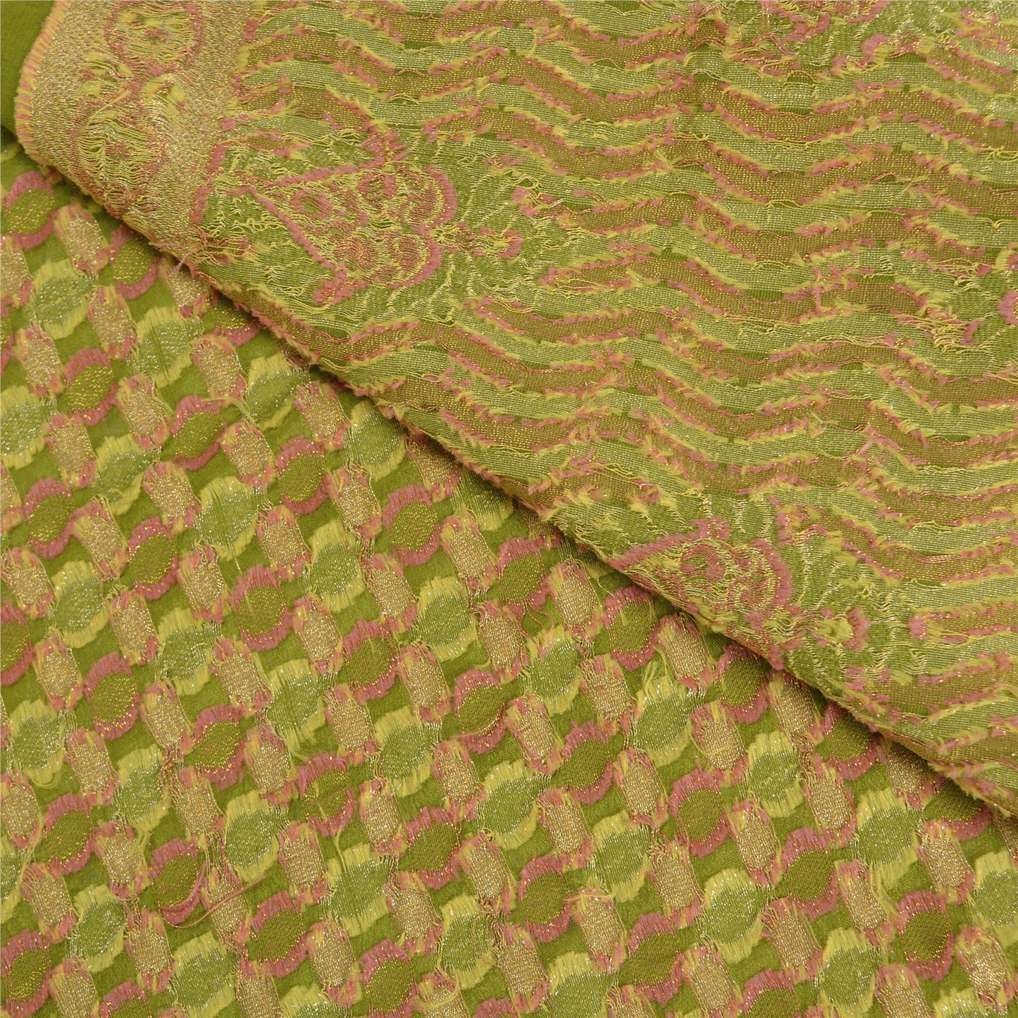 Sanskriti Vintage Green Indian Sarees Pure Silk Woven Premium Sari 5YD Fabric