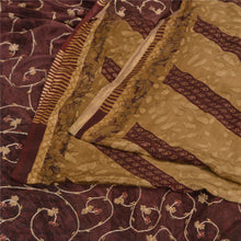 Load image into Gallery viewer, Sanskriti Vintage Brown Indian Sarees Pure Silk Hand Embroidered Sari Fabric
