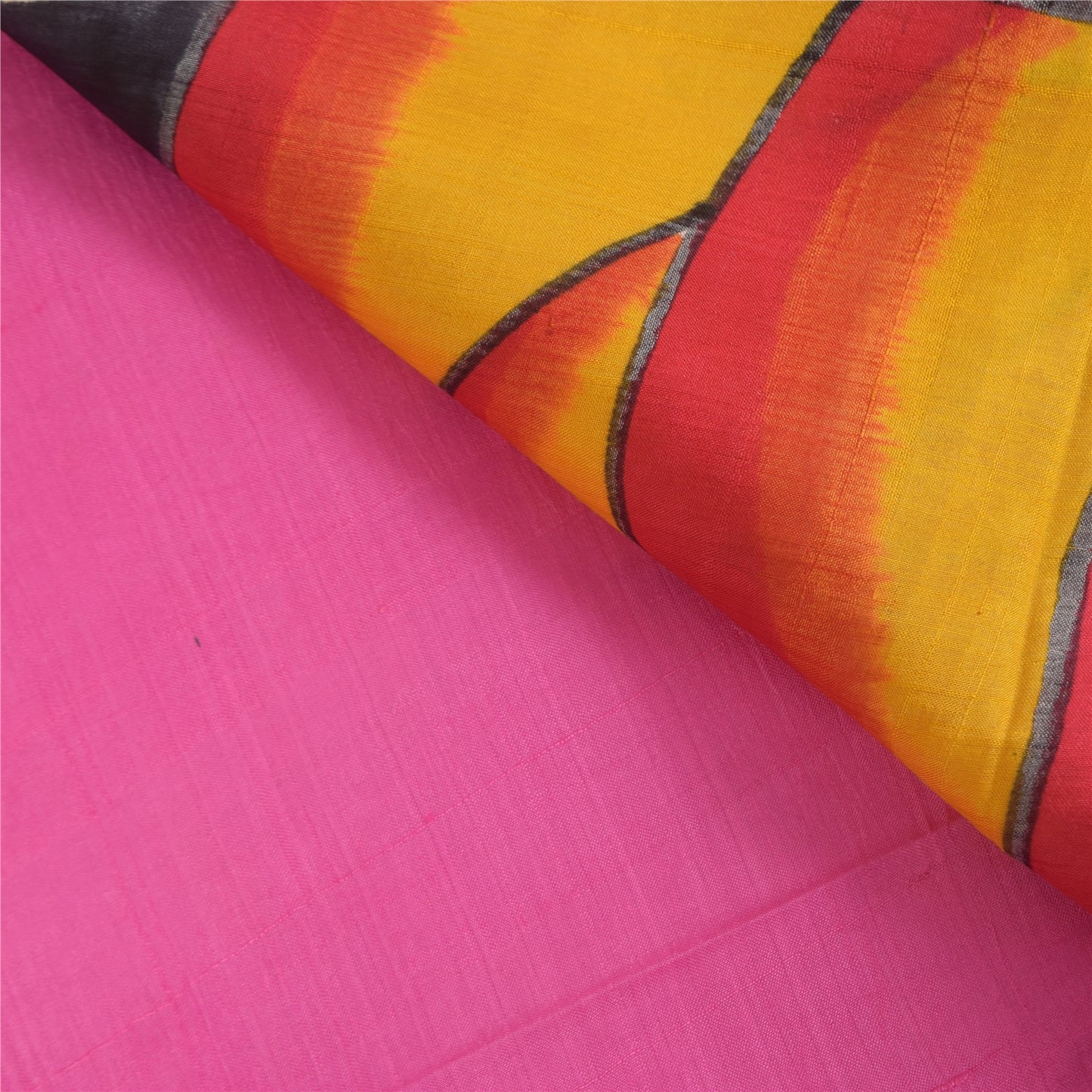 Санскритские винтажные розовые сари из чистого шелка с принтом премиум-класса 6+ лет, ткань для рукоделия из экологически чистой ткани