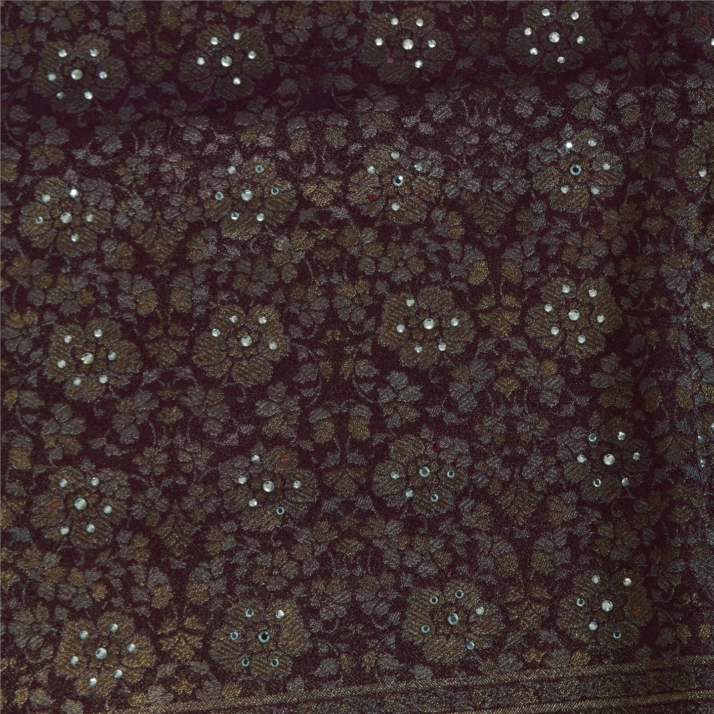 Sanskriti Vintage Wine Sarees Pure Georgette Woven Ethnic Sari 6yd Craft Fabric