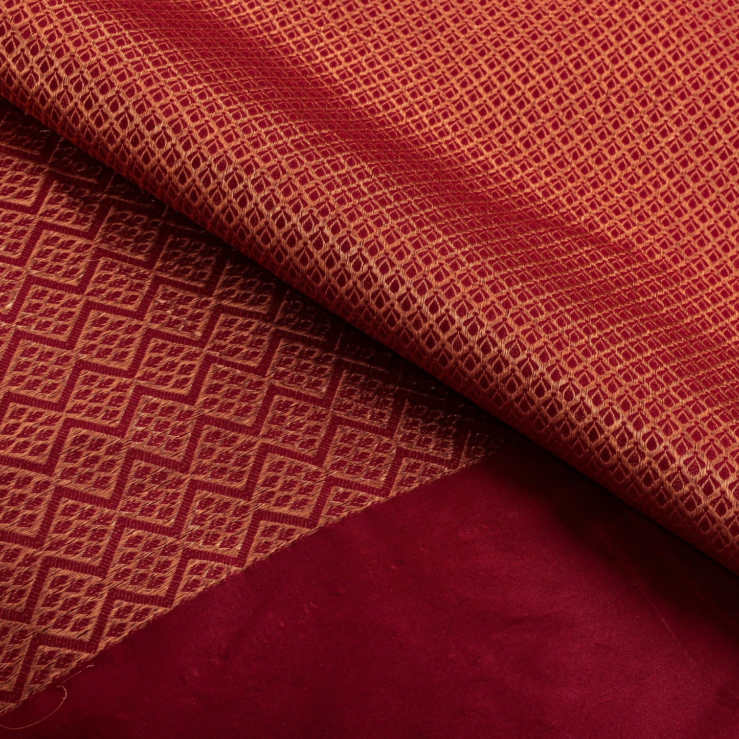Sanskriti Vintage Red Blend Silk Saree Brocade Banarasi Zari Hand Woven Sari 5.5