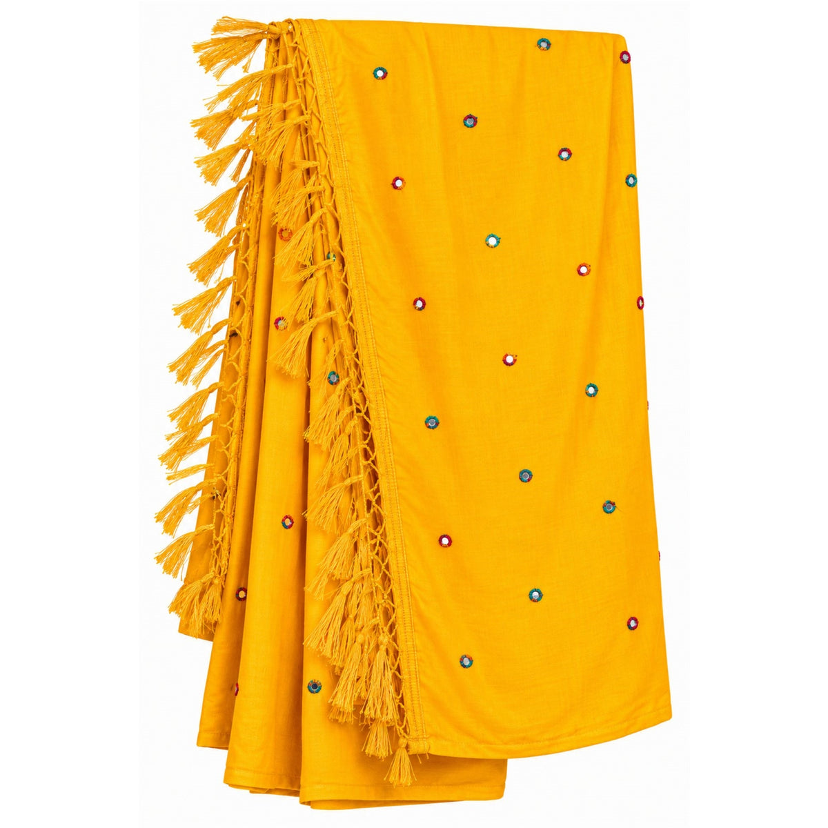 Kutch Mirror Hand Embroidered Lehenga Choli Set Yellow Rayon Chaniya Choli for Navratri Garba Indian Festival Women By KreatvKraft