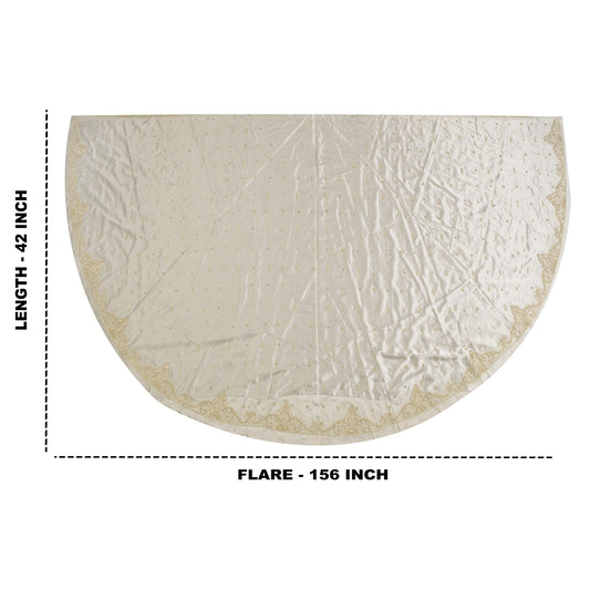 Sanskriti New Gray Long Unstitched Lehenga Pure Satin Hand Embroidered Zardozi