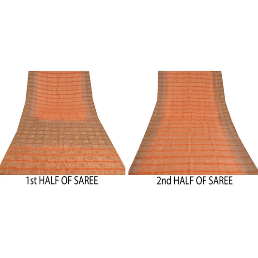 Sanskriti Vintage Indian Sari Lot of 5 Hand Beaded Sarees Assorted Fabric Decor