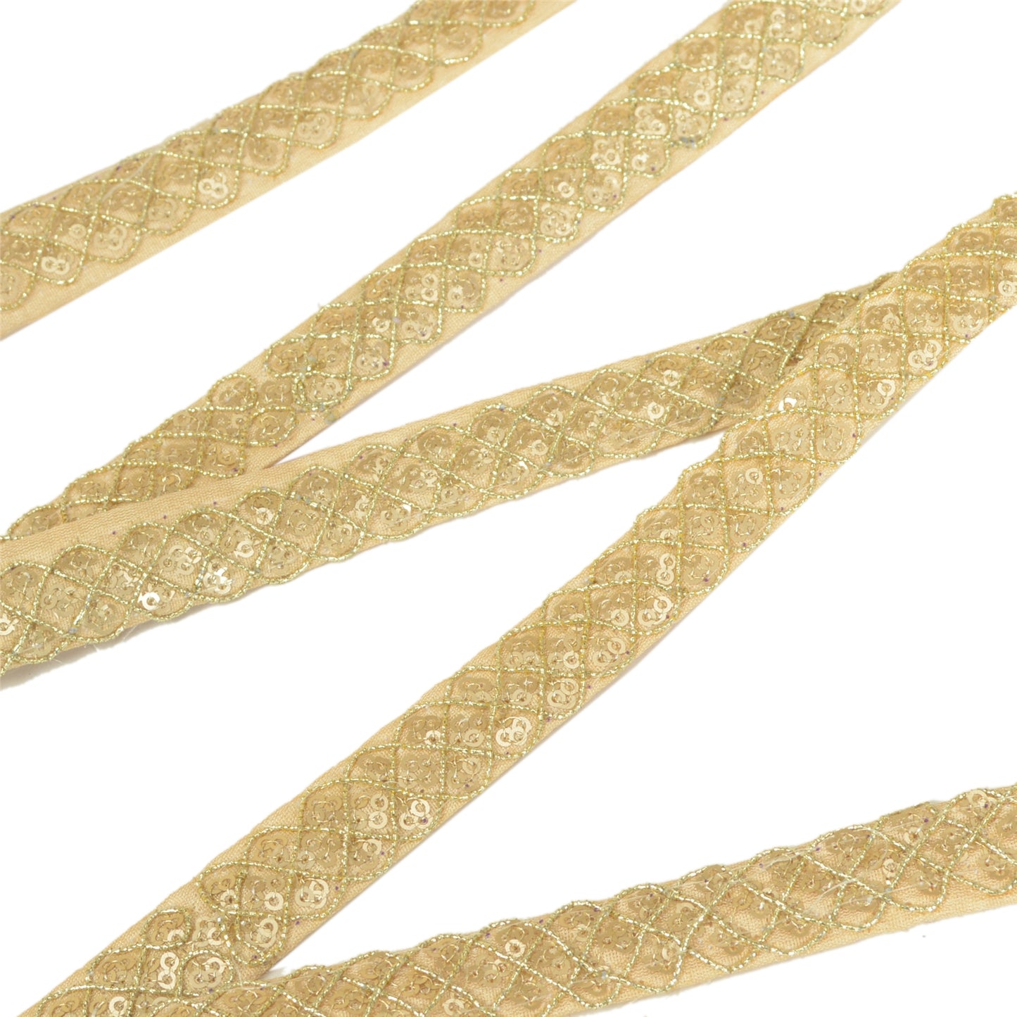 Sanskriti Indian Embroidered Prom Dress Border 1 YD Trim Golden Craft Lace