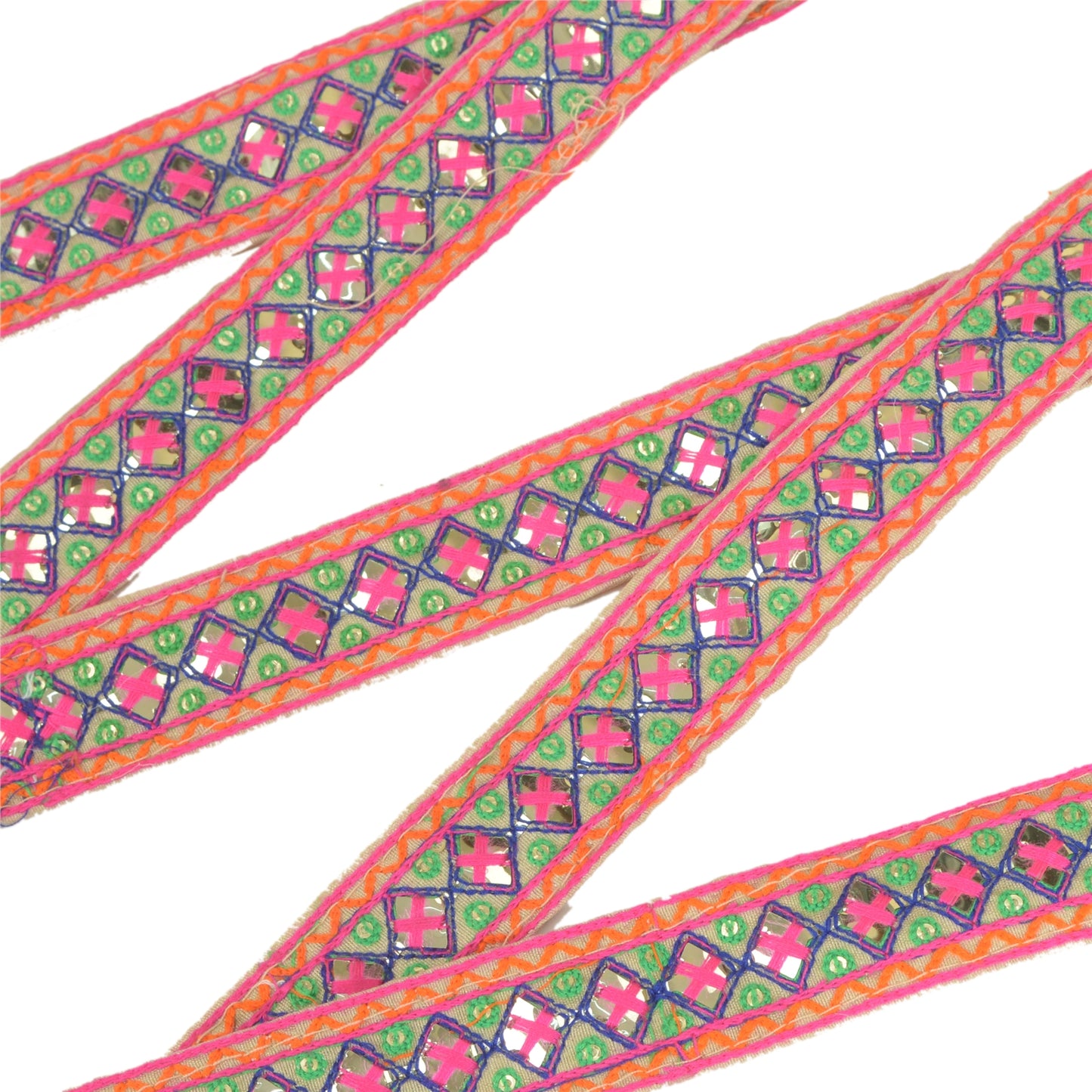 Sanskriti Indian Embroidered Prom Dress Border 1 YD Trim Cream Craft Lace