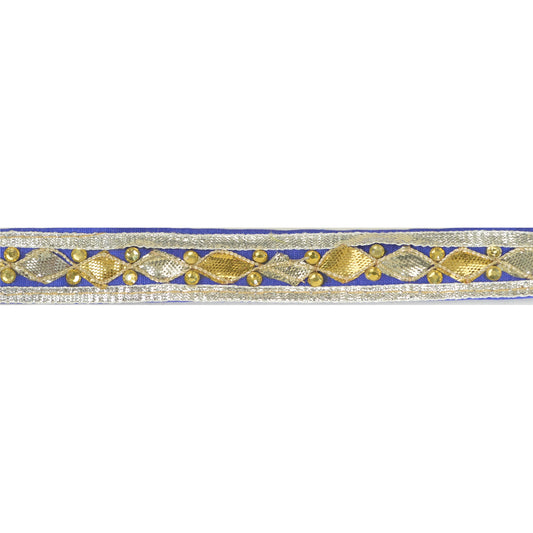 Sanskriti Indian Embroidered Prom Dress Border 1 YD Trim Blue Craft Decor Lace