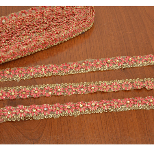 Sanskriti Handmade Dress Sewing 0.8" W Border 1 YD Trim Cream Craft Decor Lace