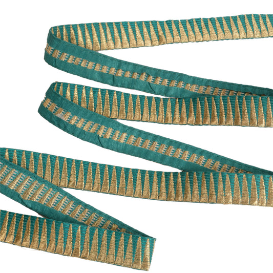 Sanskriti Embroidered Dress Sewing Border 1 YD Trim Green Craft Decor Lace