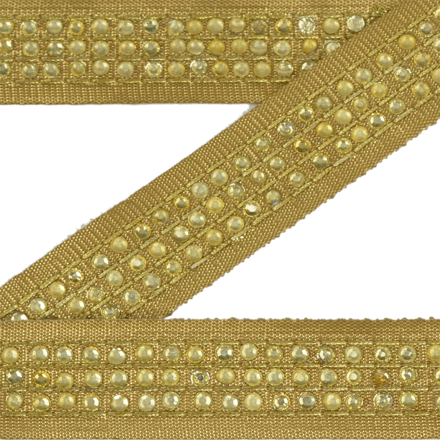 Sanskriti Indian Hand Beaded Dress Border 1 YD Trim Ribbon Golden Craft Lace