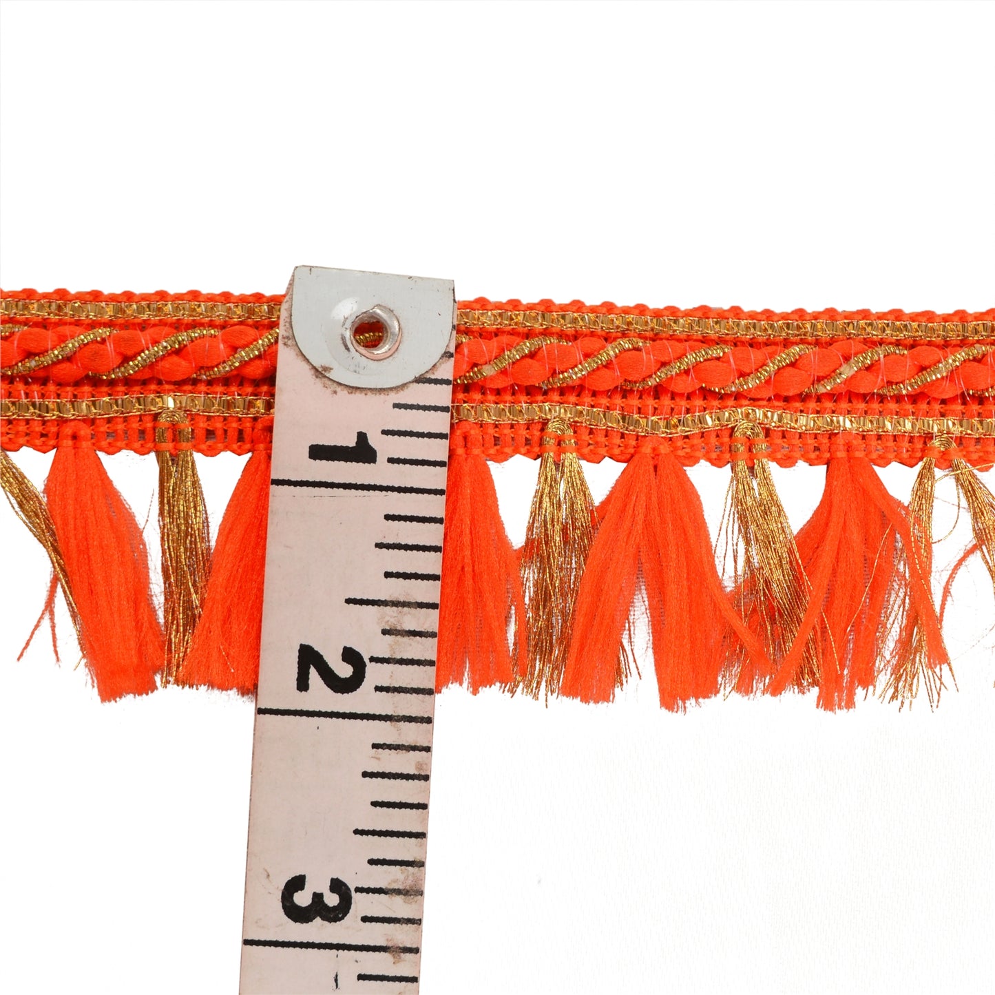 Sanskriti Embroidered Dress Sewing Border 1 YD Trim Orange Craft Decor Lace