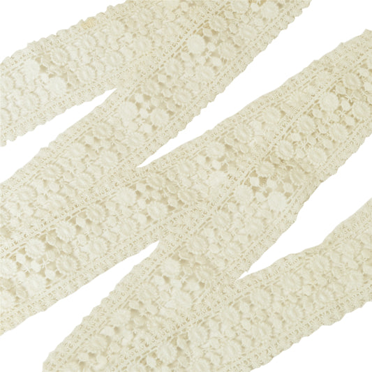 Sanskriti Schiffli Embroidered Bridal Dress Border 1 YD Trim Ribbon Craft Lace