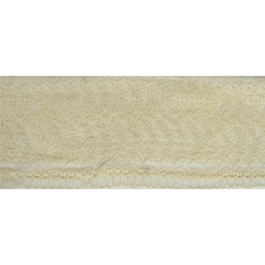 Sanskriti Schiffli Embroidered Bridal Dress Border 1 YD Trim Ribbon Craft Lace