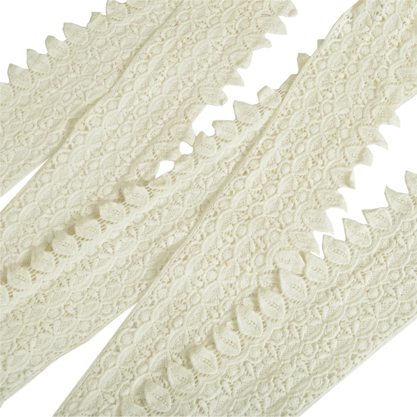 Sanskriti Schiffli Embroidered Bridal Dress Border 1 YD Trim Ribbon Craft Lace