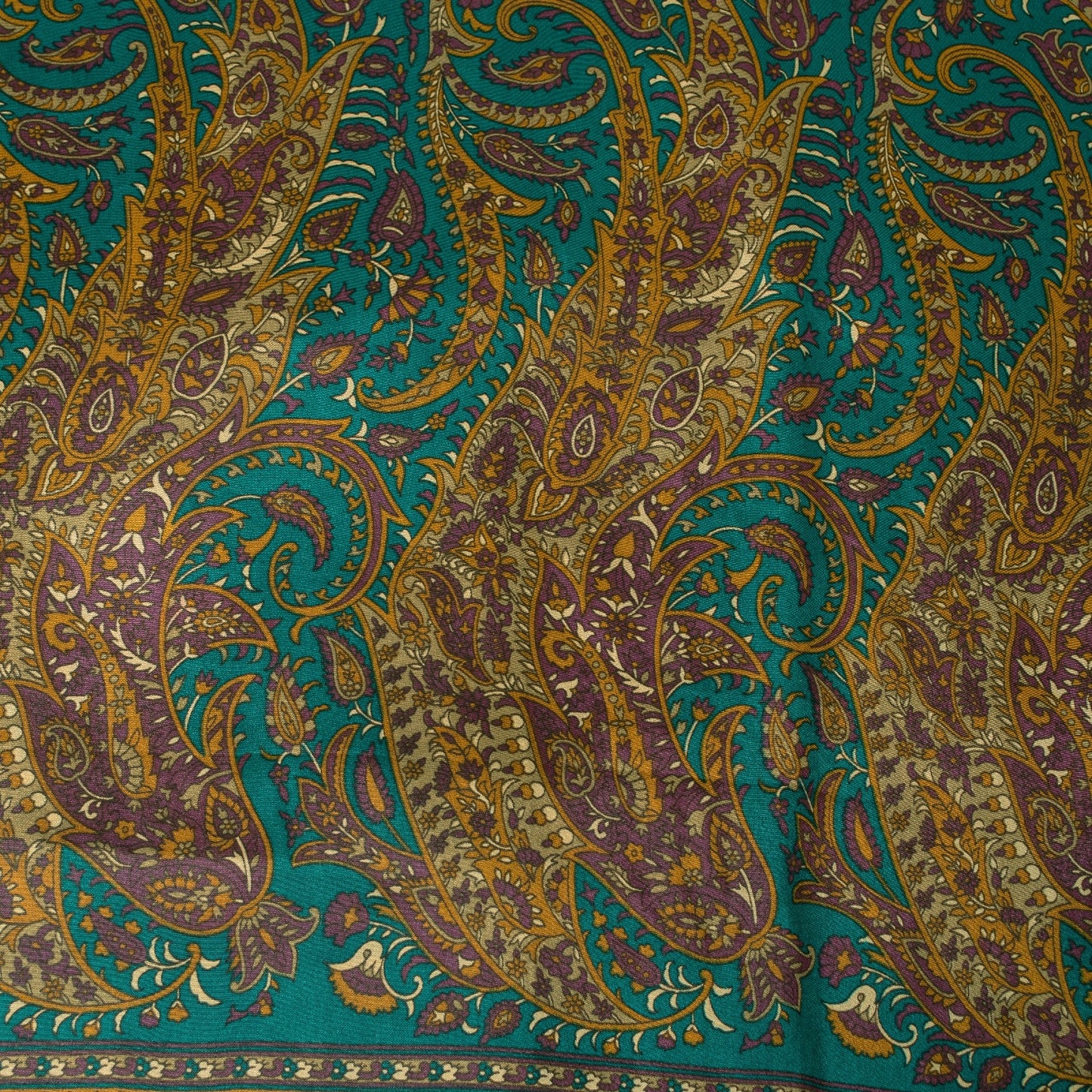 Sanskriti Vintage Indian Sarees Cream Moss Crepe Printed Sari 5+YD Craft Fabric