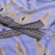 Sanskriti Vintage Sarees Indian Blue 100% Pure Cotton Printed Sari Craft Fabric